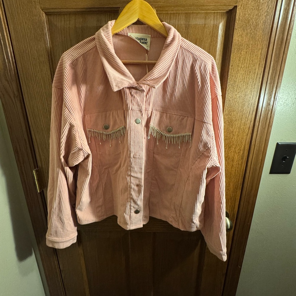 Savanna Jane Pink Ribbed Corduroy Jacket